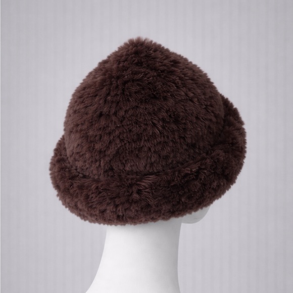 Surell Vintage Rabbit Fur Hat – Brown – One Size - Picture 7 of 12